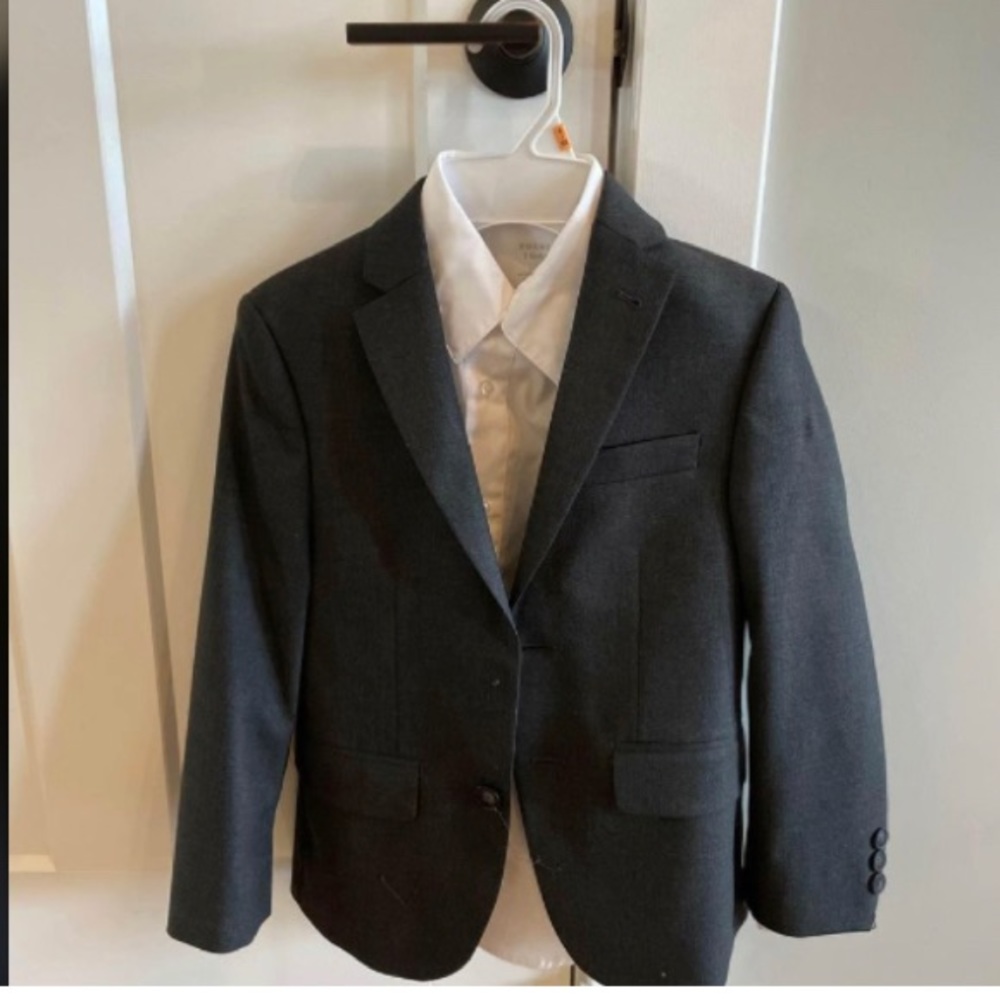 Joseph Abboud Kids Charcoal Blazer/Jacket with Pants and  White Shirt